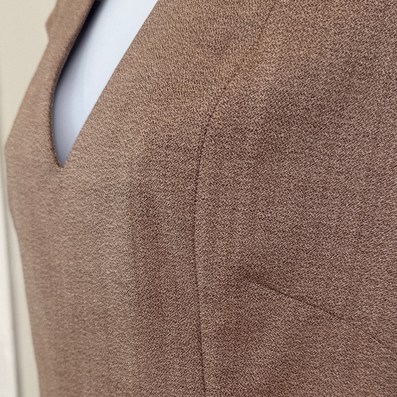 Reiss Brown V-Neck Mini Suit Dress - Picture 6 of 9